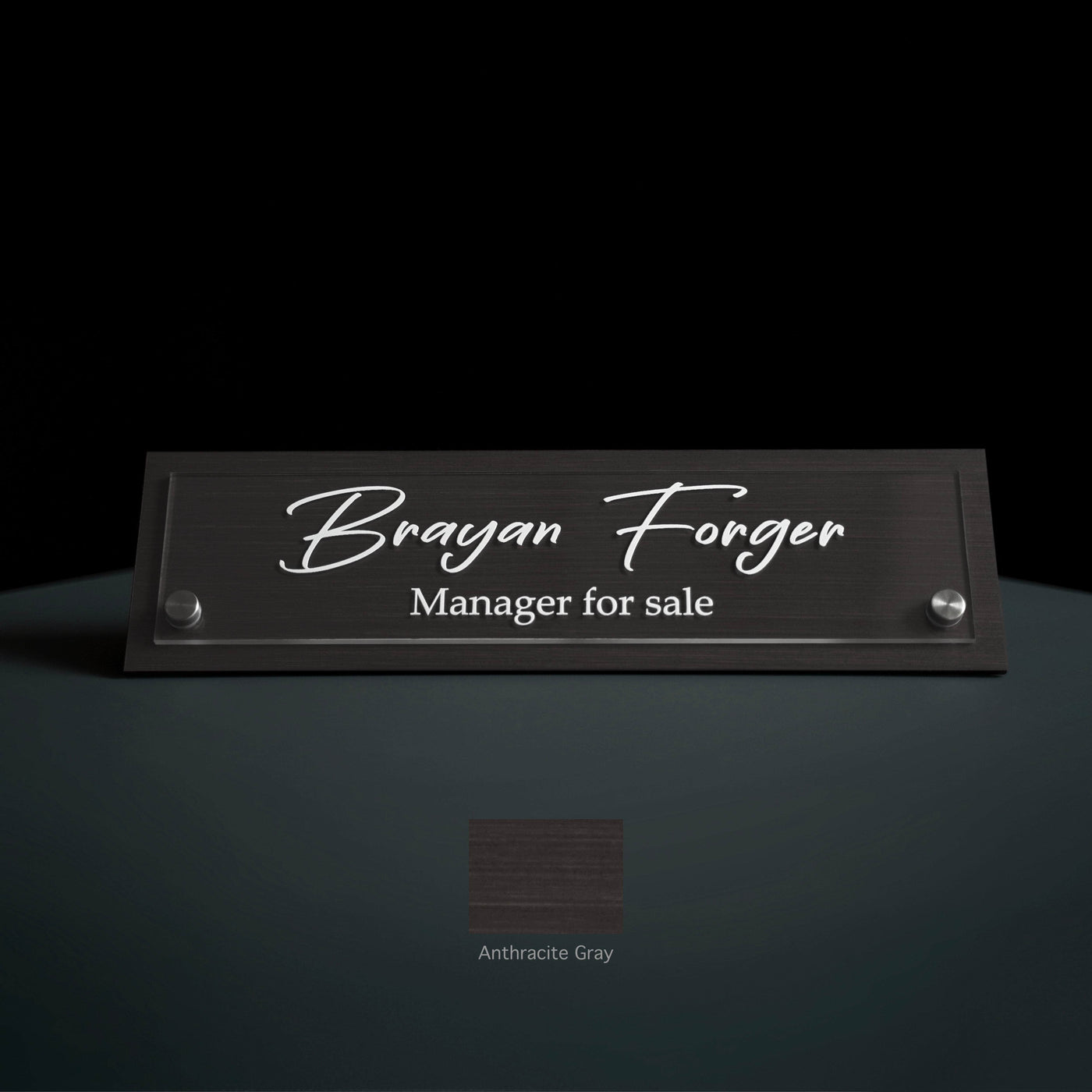 Desk sign Personalized Desk Name Plate: Wood & Acrylic Sign