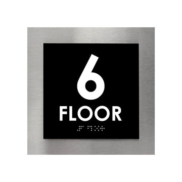 Floor Signs - Sign For 6ft Floor - Interior Stainless Steel Sign - "Modern" Design - Photo #3