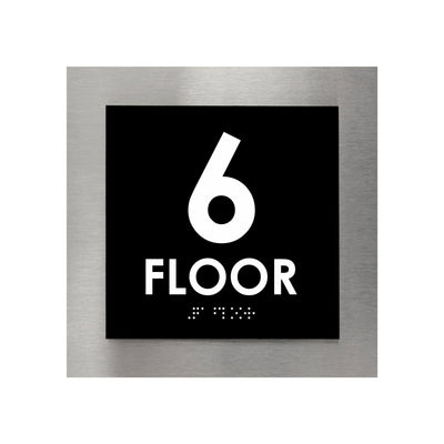 Floor Signs - Sign For 6ft Floor - Interior Stainless Steel Sign - "Modern" Design