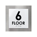 Floor Signs - Sign For 6ft Floor - Interior Stainless Steel Sign - "Modern" Design - Photo #4