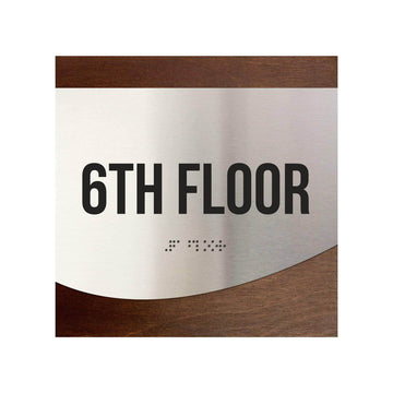 Floor Signs - Sign For 6ft Floor - Stainless Steel & Wood  - "Jure" Design - Photo #9