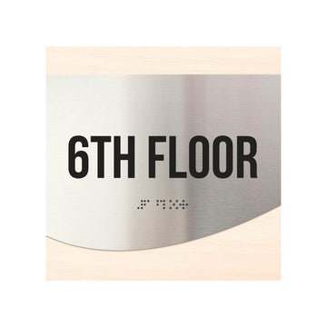 Floor Signs - Sign For 6ft Floor - Stainless Steel & Wood  - "Jure" Design - Photo #12