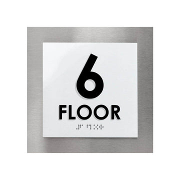 Floor Signs - Sign For 6ft Floor - Interior Stainless Steel Sign - "Modern" Design - Photo #4