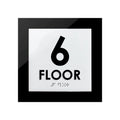 Табличка "6 поверх" зі шрифтом Брайля: Акрил — "Simple" Дизайн - Photo #2