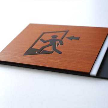 Door Signs Сustom name sign for office - Stairs Sign: Wood & Acrylic Plate — "Dragon" Design - Photo #5