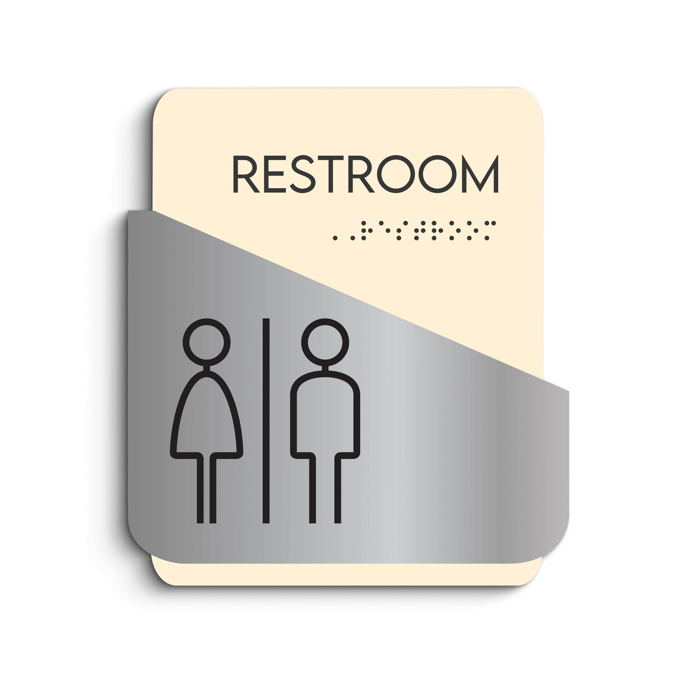 Bathroom Signs Steel All Gender Bathrooms Sign - "Downhill" Design