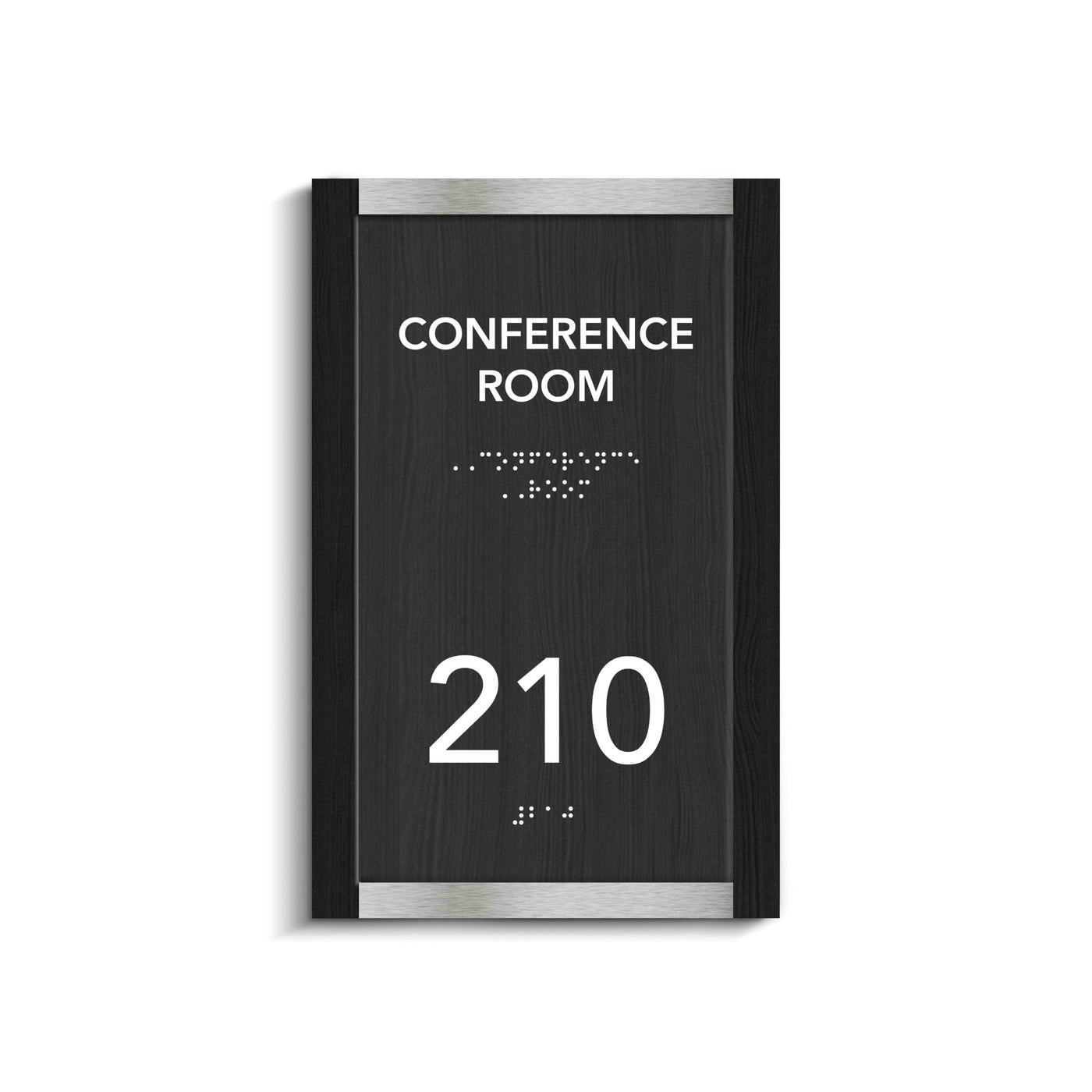 Door Numbers Office Door Number Sign & Name Plates: Stainless Steel & Wood — "Otherside" Design