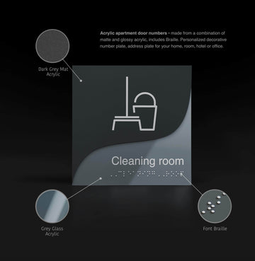 Information signs Wi-Fi Signs: - Double Acrylic Door Plate — "Gray Calm" Design - Photo #6