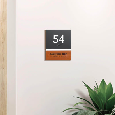 Door Numbers Door Number Sign: Wood & Acrylic Plate — "Dragon" Design