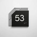 Door Numbers Office Number Sign: Wood & Stainless Steel Plate —  "Authentic" Design - Photo #6