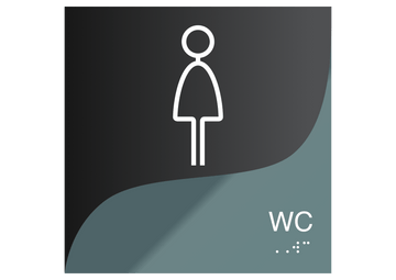 Bathroom Signs Woman Interior Sign for Restroom — "Gray Calm" Design - Photo #1