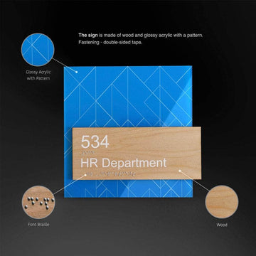 Door Signs HR Office Sign: Universal Plate Blue Light - Photo #7