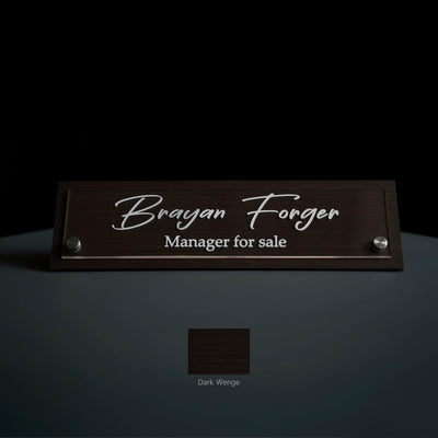 Desk sign Personalized Desk Name Plate: Wood & Acrylic Sign