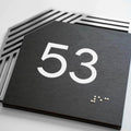 Door Numbers Office Number Sign: Wood & Stainless Steel Plate —  "Authentic" Design - Photo #8