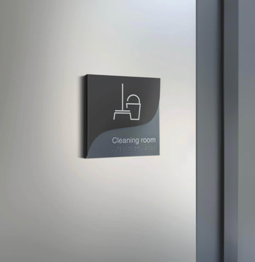 Information signs Fire Extinguisher Wall Sign — Double Acrylic Door Sign — "Gray Calm" Design - Photo #2