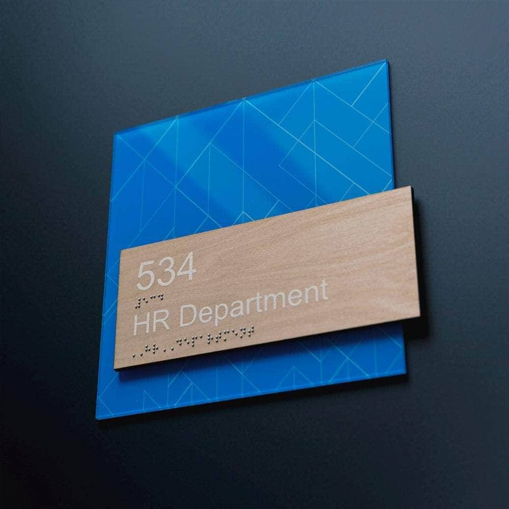 Door Signs HR Office Sign: Universal Plate Blue Light