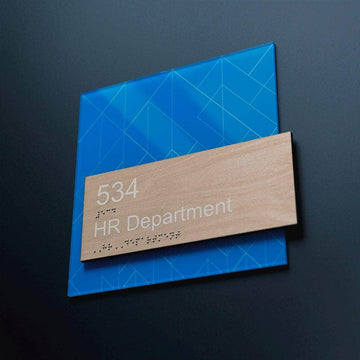 Door Signs HR Office Sign: Universal Plate Blue Light - Photo #2