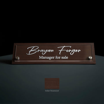 Desk sign Personalized Desk Name Plate: Wood & Acrylic Sign - Photo #9