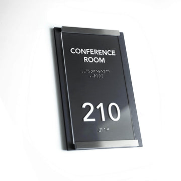 Door Numbers Office Door Number Sign & Name Plates: Stainless Steel & Wood — "Otherside" Design - Photo #8