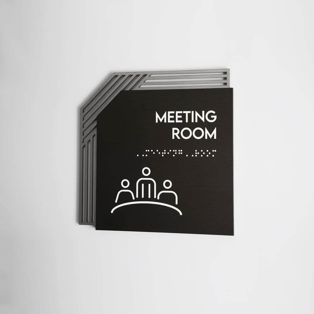 Conference Room Signs - Stainless steel & Wood Door Plate " Authentic " Design