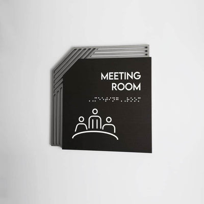 Conference Room Signs - Stainless steel & Wood Door Plate " Authentic " Design