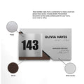 Door Numbers Office Number Sign with Custom Text: Wood & Stainless Steel Plate — "Creative" Design - Photo #5