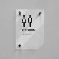 a restroom sign on a white wall - Photo #1