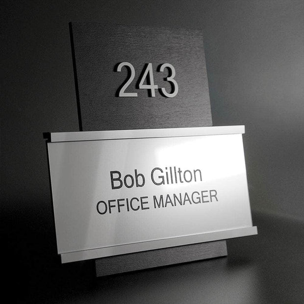 Door Signs Room Number Sign with Name Plate: Wood & Acrylic Sign