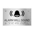Information Signs - Alarm Will Sound Sign Braille - Stainless Steel - Photo #3