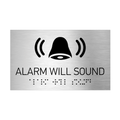 Information Signs - Alarm Will Sound Sign Braille - Stainless Steel - Photo #2