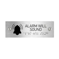 Information Signs - Alarm Will Sound Sign With Braille - Stainless Steel - Photo #3