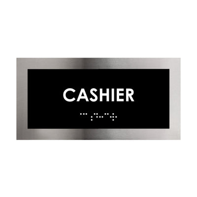 Door Signs - Cashier Sign - Stainless Steel Plate - "Modern" Design