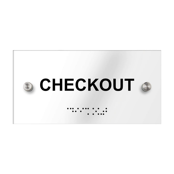 Табличка "Касса": Прозрачный акрил — "Classic" Дизайн