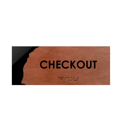 Door Signs - Checkout Sign - Wood Door Plate "Sherwood" Design