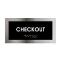 Door Signs - Checkout Sign Stainless Steel Plate - "Modern" Design - Photo #10