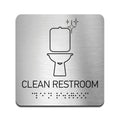Табличка "Туалет" (Clean Restroom): Нержавіюча сталь та акрилове скло - Photo #1