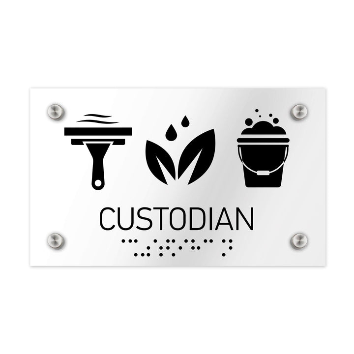 Information Signs - Custodian Sign - Clear Acrylic
