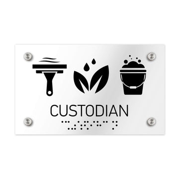 Information Signs - Custodian Sign - Clear Acrylic - Photo #2