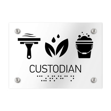Information Signs - Custodian Sign - Clear Acrylic - Photo #1