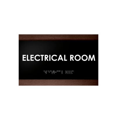 Door Signs - Electrical Room Wood Door Sign "Buro" Design