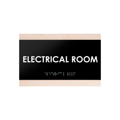 Door Signs - Electrical Room Wood Door Sign "Buro" Design