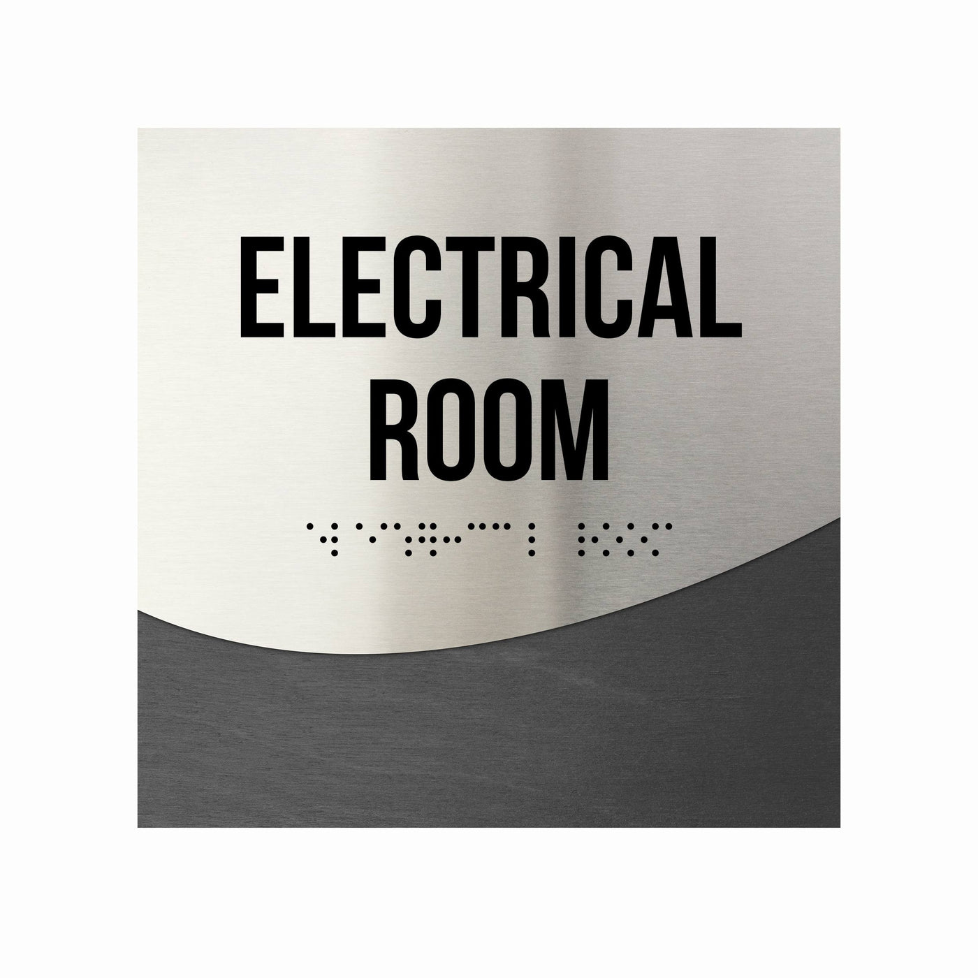 Door Signs - Electrical Room Office Door Signs - Stainless Steel & Wood "Jure" Design