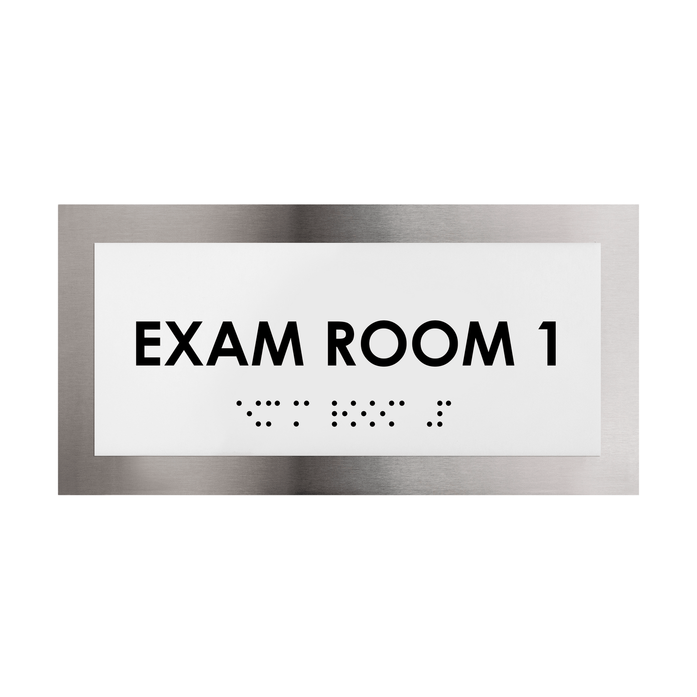 Exam Room Door Plate - Stainless Steel Sign - "Modern" Design