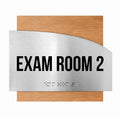 Exam Room Custom Door Signs - Stainless Steel & Wood - "Wave" Design - Photo #19