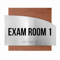 Exam Room Custom Door Signs - Stainless Steel & Wood - "Wave" Design - Photo #20