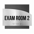 Exam Room Custom Door Signs - Stainless Steel & Wood - "Wave" Design - Photo #5