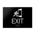 Information Signs - Exit Sign With Braille - Black Acrylic - Photo #2