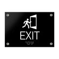 Information Signs - Exit Sign With Braille - Black Acrylic - Photo #5