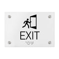 Information Signs - Exit Sign With Braille - White Acrylic - Photo #5
