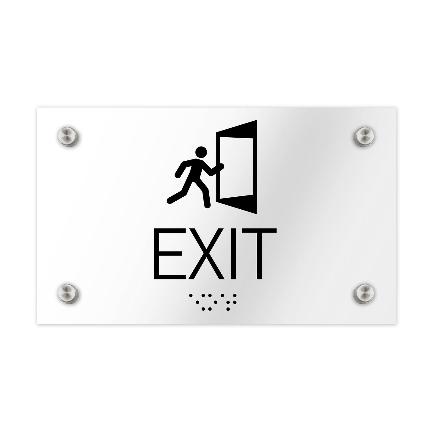 Information Signs - ADA Exit Sign - Clear Acrylic